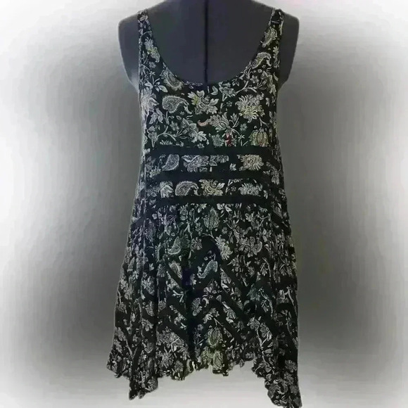 Free People Black Flower Tank dress Style dress Women Small - Picture 2 of 10